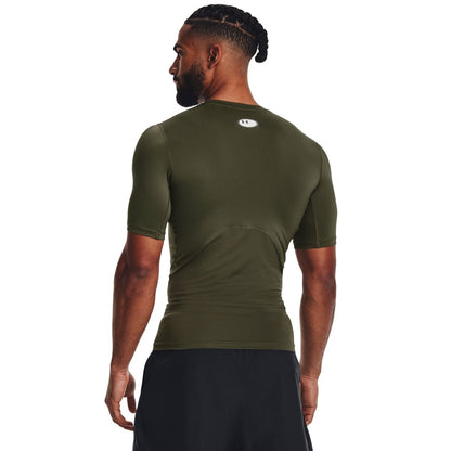 Męska koszulka kompresyjna z HeatGear Under Armour HG ARMOUR COMP SS Marine OD Green / Black 1361518-390