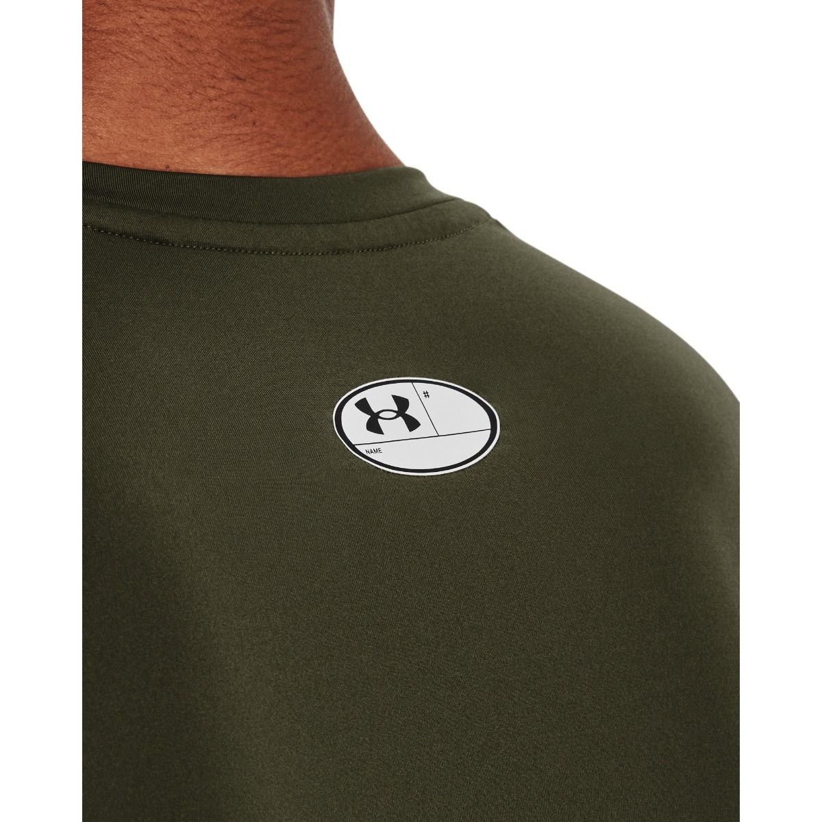 Męska koszulka kompresyjna z HeatGear Under Armour HG ARMOUR COMP SS Marine OD Green / Black 1361518-390