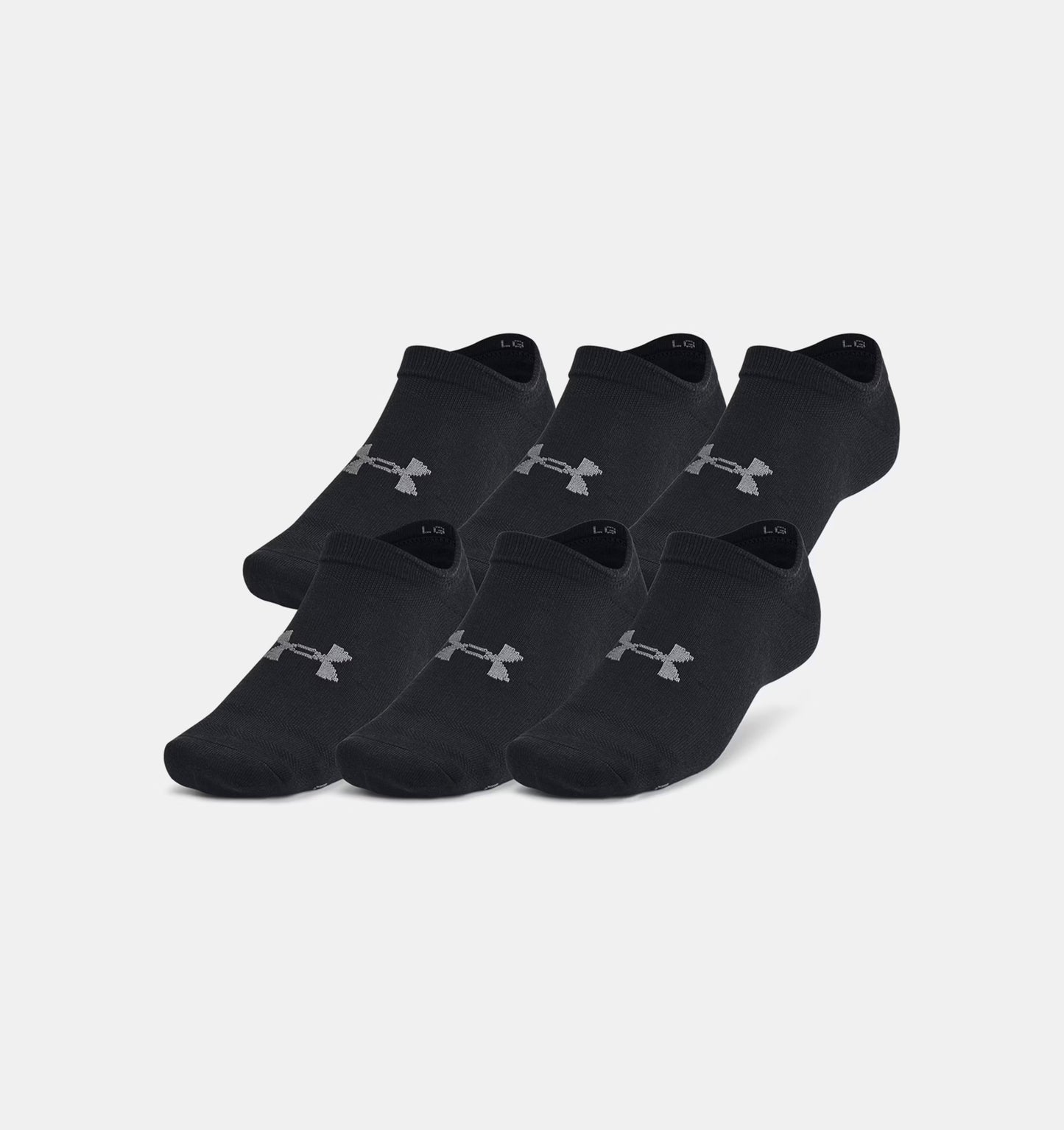 Unisex skarpetki treningowe z technologią Anti-Odor Under Armour Essential No Show 6PK Black 1382611-001