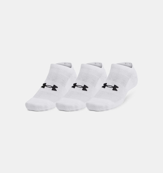 Unisex skarpetki treningowe z bawełny Under Armour Training Cotton No Show 3-Pack White 1386313-100