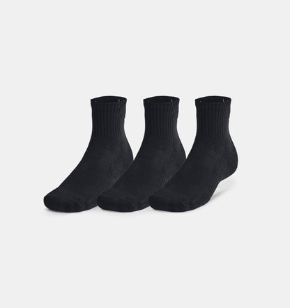 Unisex skarpetki treningowe z bawełny Under Armour Training Cotton Quarter 3-Pack Black 1386372-001