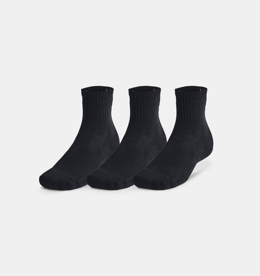 Unisex skarpetki treningowe z bawełny Under Armour Training Cotton Quarter 3-Pack Black 1386372-001