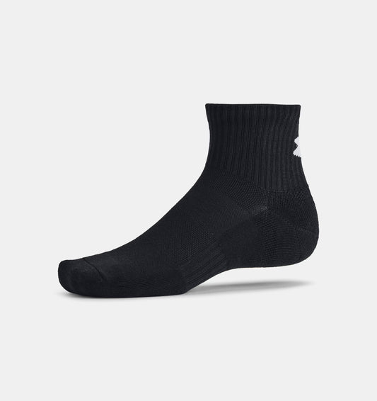 Unisex skarpetki treningowe z bawełny Under Armour Training Cotton Quarter 3-Pack Black 1386372-001