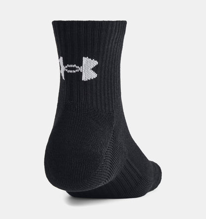 Unisex skarpetki treningowe z bawełny Under Armour Training Cotton Quarter 3-Pack Black 1386372-001