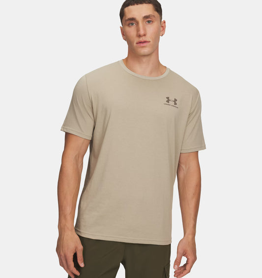 Męska koszulka sportstyle z Charged Cotton Under Armour Sportstyle Left Chest Beige 1326799-302