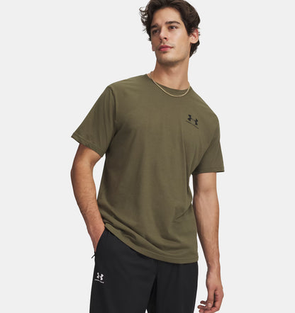 Męska koszulka sportstyle z Charged Cotton Under Armour Sportstyle Left Chest Marine OD Green 1326799-390