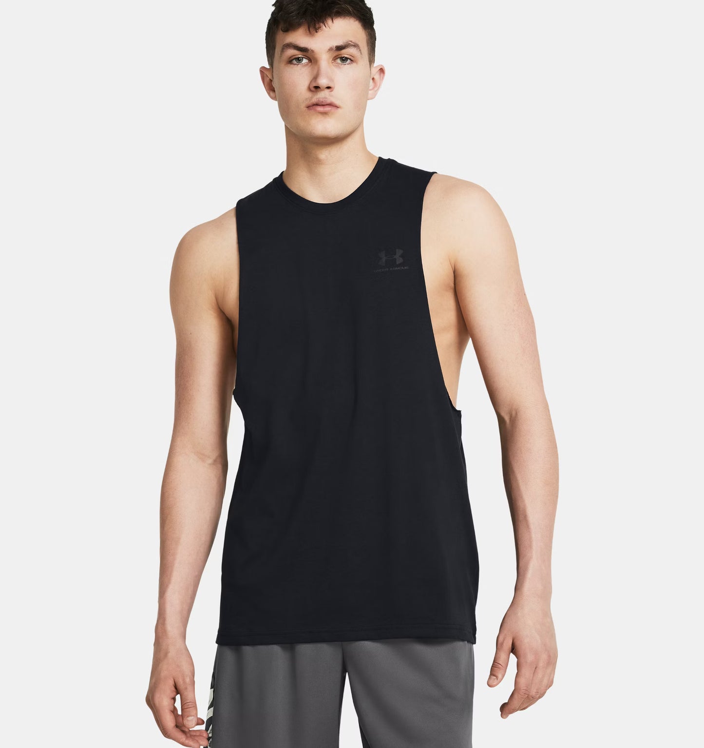 Męska koszulka sportstyle z długim rękawem z Charged Cotton Under Armour Sportstyle Left Chest Long Sleeve Black 1329286-001