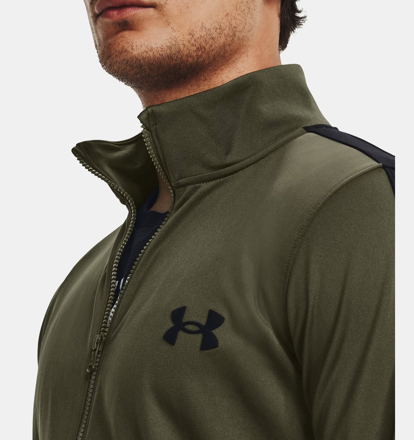 Męski dres treningowy z Rival Knit Under Armour RIVAL KNIT TRACK SUIT Marine OD Green / Black 1357139-390