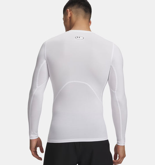Męska koszulka kompresyjna z HeatGear Under Armour UA HG ARMOUR COMP LS White / Black 1361524-100