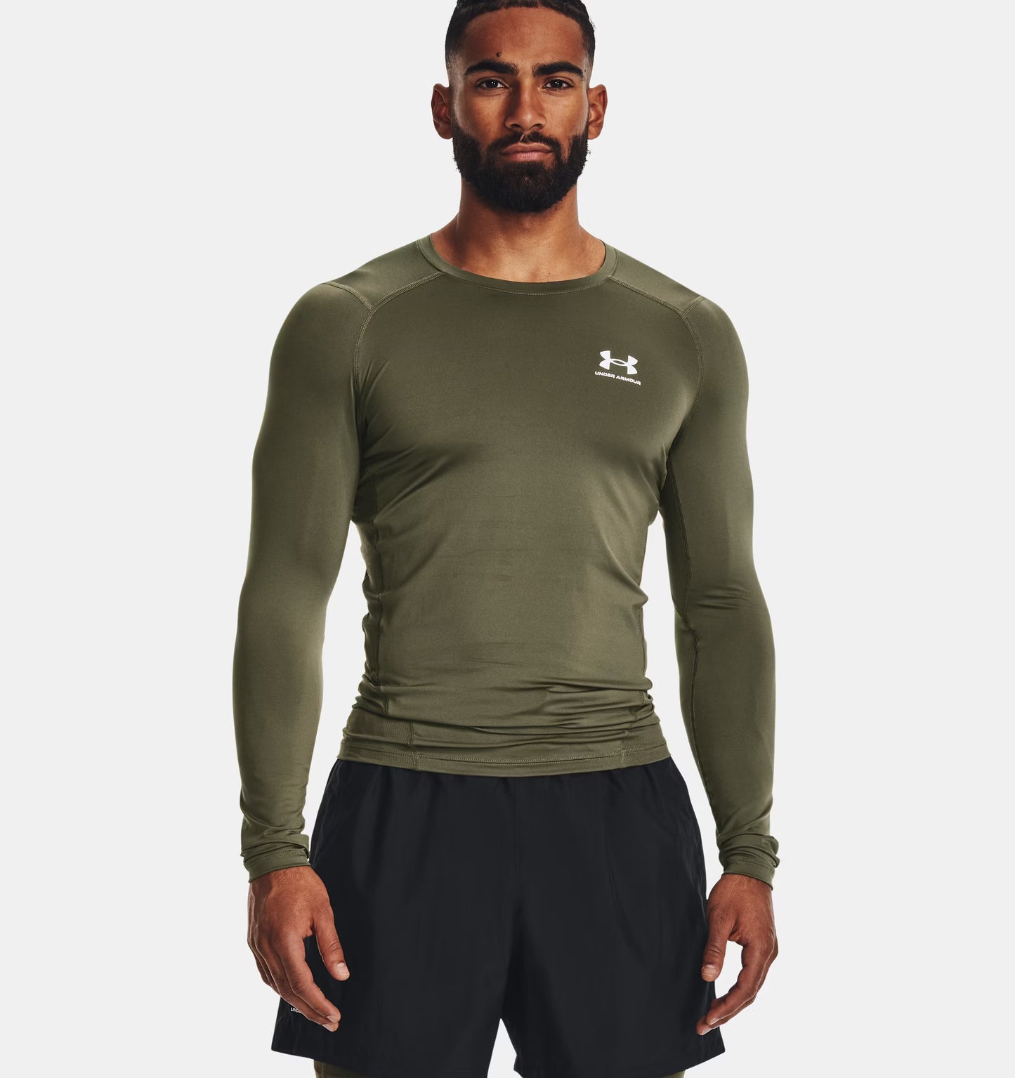 Męska koszulka kompresyjna z HeatGear Under Armour UA HG ARMOUR COMP LS Marine OD Green 1361524-390