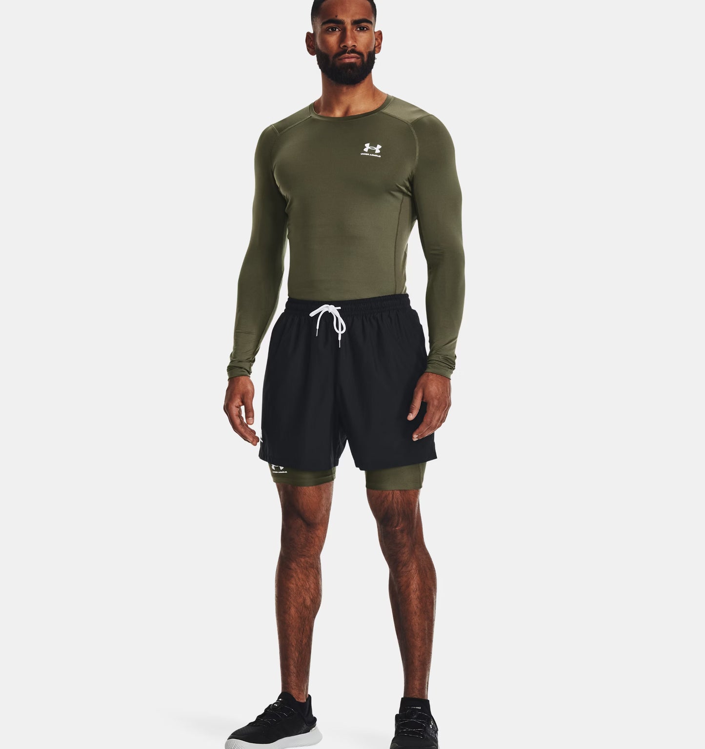Męska koszulka kompresyjna z HeatGear Under Armour UA HG ARMOUR COMP LS Marine OD Green 1361524-390