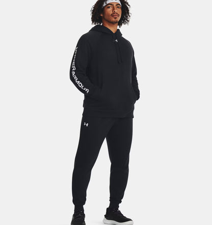 Męskie spodnie dresowe z Rival Fleece Under Armour Joggers Black 1379768-001