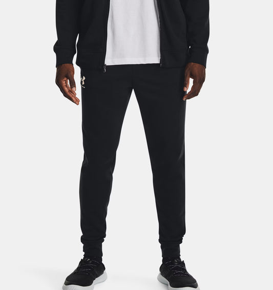 Męskie spodnie dresowe z French Terry Under Armour Rival Terry Joggers Black 1380843-001