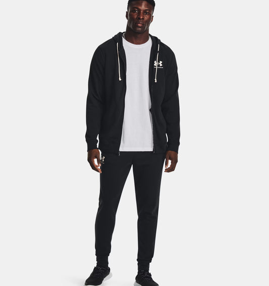 Męskie spodnie dresowe z French Terry Under Armour Rival Terry Joggers Black 1380843-001