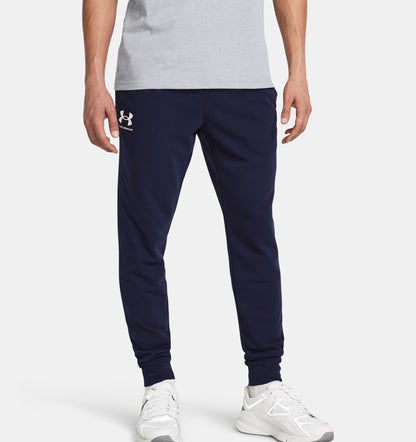 Męskie spodnie dresowe z French Terry Under Armour Rival Terry Joggers Midnight Navy 1380843-410