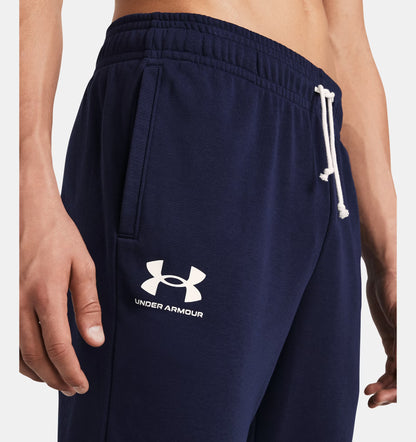 Męskie spodnie dresowe z French Terry Under Armour Rival Terry Joggers Midnight Navy 1380843-410