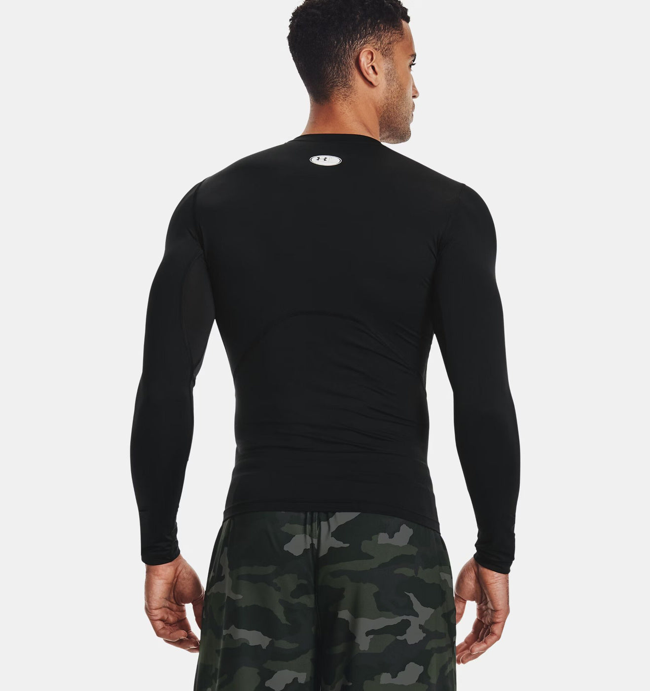 Męska koszulka kompresyjna z HeatGear Under Armour HG ARMOUR COMP LS Black/White 1361524-002