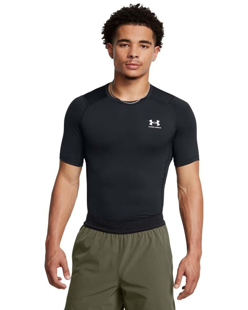 Męska koszulka kompresyjna z HeatGear Under Armour HG ARMOUR COMP SS Black/White 1361518-002