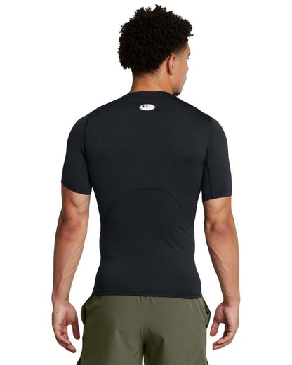 Męska koszulka kompresyjna z HeatGear Under Armour HG ARMOUR COMP SS Black/White 1361518-002