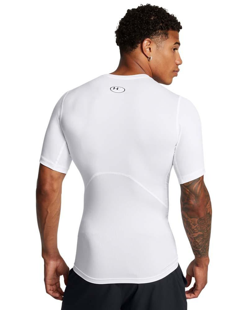 Męska koszulka kompresyjna z HeatGear Under Armour HG ARMOUR COMP SS White/Black 1361518-101