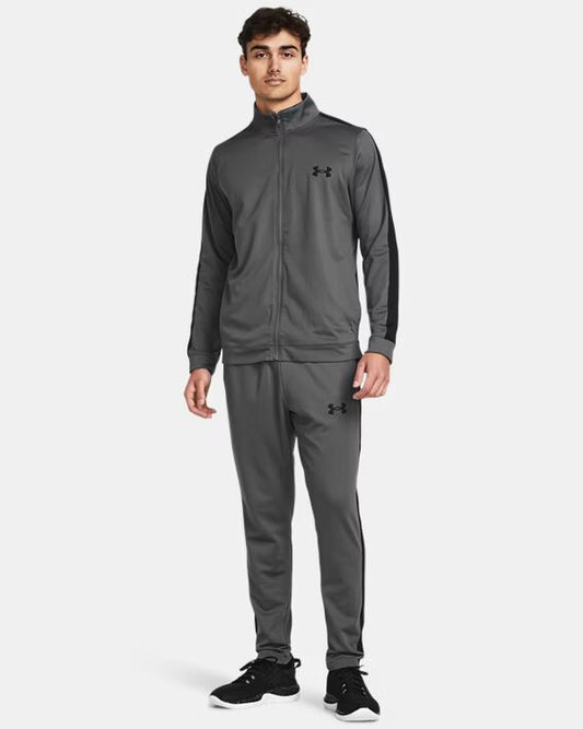 Męski dres treningowy z Rival Knit Under Armour RIVAL KNIT TRACK SUIT Pitch Gray / Black 1357139-025